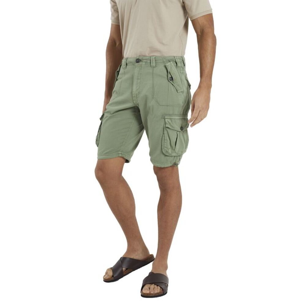 Brave Soul Mens Cotton Twill Cargo Shorts / Sage